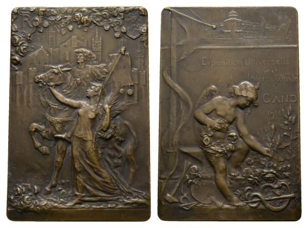  Frankreich; Bronzeplakette 1913; 123,07 g, 80 x 51 mm   
