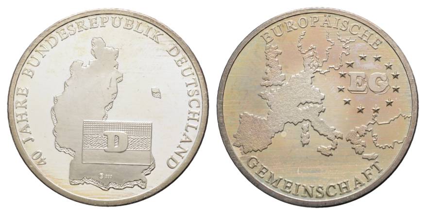  BRD, 40 Jahre Bundesrepublik Deutschland; Silbermedaille o.J.; 999 AG; 20,30 g, Ø 40 mm   