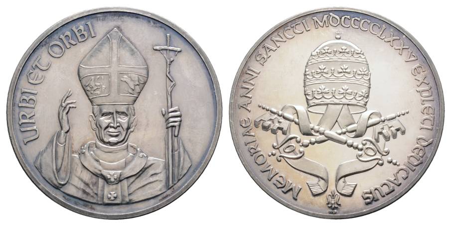  Italien; Urbi Et Orbi, Silbermedaille 1975; 1000 AG, 49,61 g, Ø 50 mm   