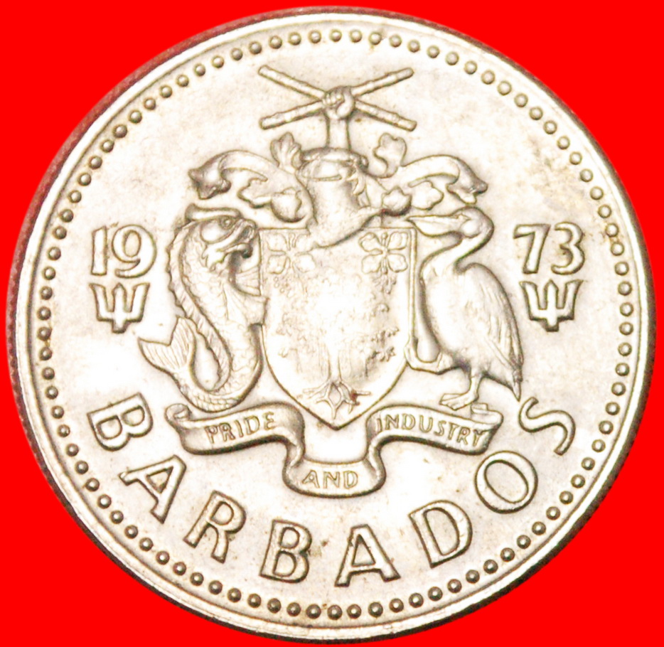  * GREAT BRITAIN (1973-2006): BARBADOS★25 CENTS 1973 DISCOVERY COIN! WINDMILL LOW START ★ NO RESERVE!   