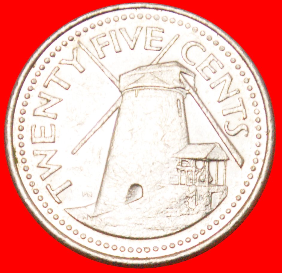 + GREAT BRITAIN (1973-2006): BARBADOS ★ 25 CENTS 2003 DISCOVERY COIN! LOW START ★ NO RESERVE!