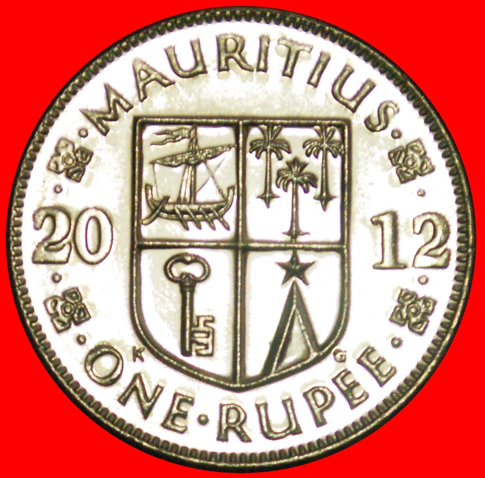  + SHIP (1987-2016): MAURITIUS ★ 1 RUPEE 2012 MINT LUSTER! LOW START ★ NO RESERVE!   