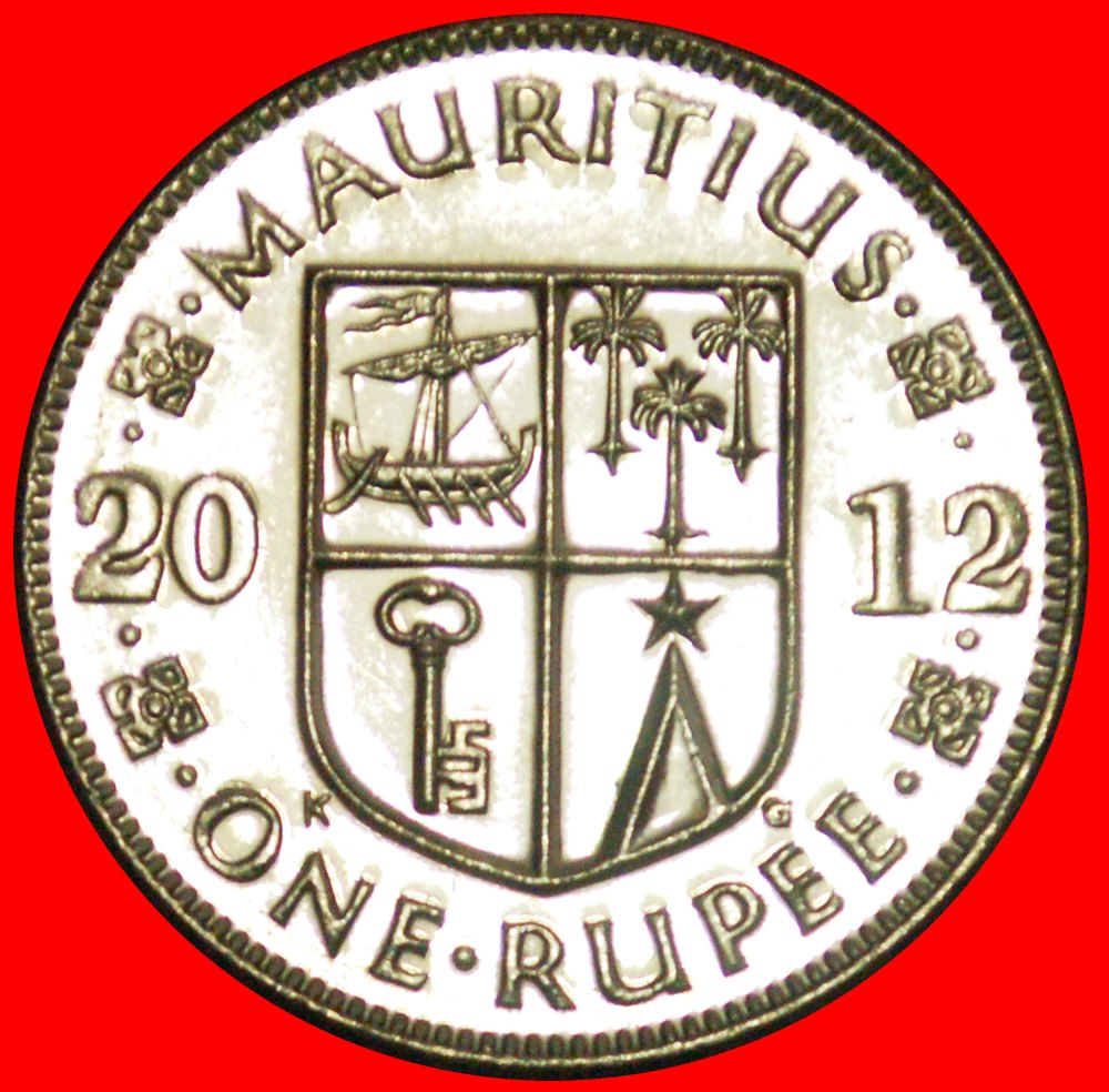  + SCHIFF (1987-2016): MAURITIUS ★ 1 RUPEE 2012 VZGL STEMPELGLANZ! OHNE VORBEHALT!   