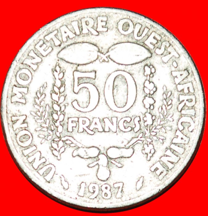  + FRANCE GOLD FISH AND CACAO PODS: WEST AFRICAN STATES ★ 50 FRANCS 1987! LOW START ★ NO RESERVE!   