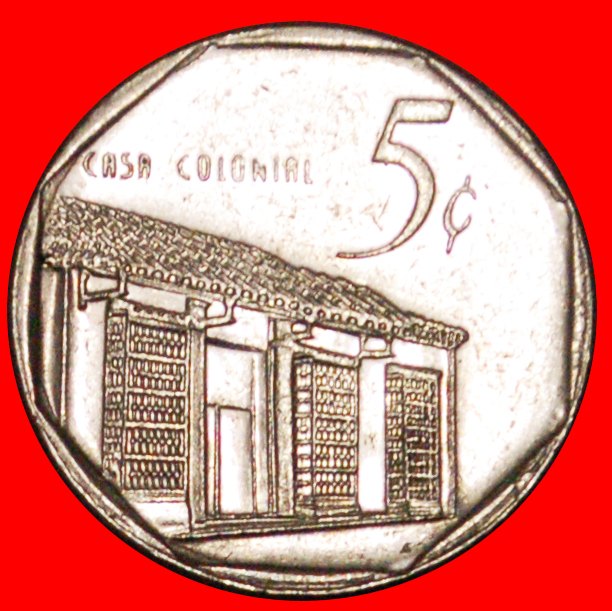  + COLONIAL HOUSE: CUBA★ 5 CENTAVOS 1996 COIN alignment ↑↓ CONVERTIBLE PESO! LOW START ★ NO RESERVE!   