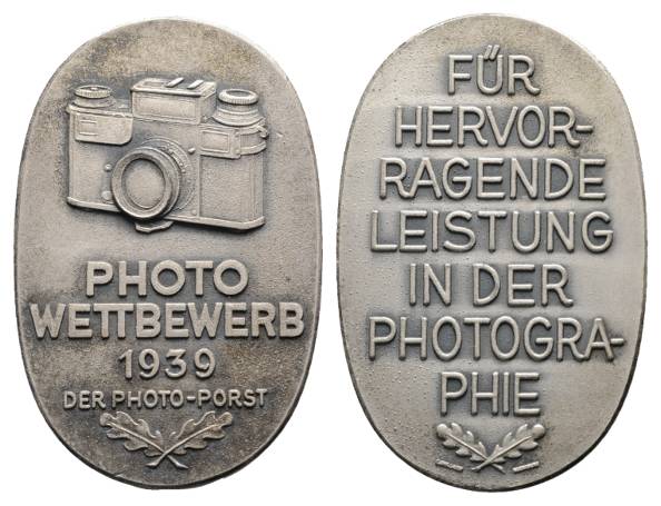  Photo Porst; Photowettbewerb, versilberte Medaille 1939.; 25,76 g, 53x34 mm   