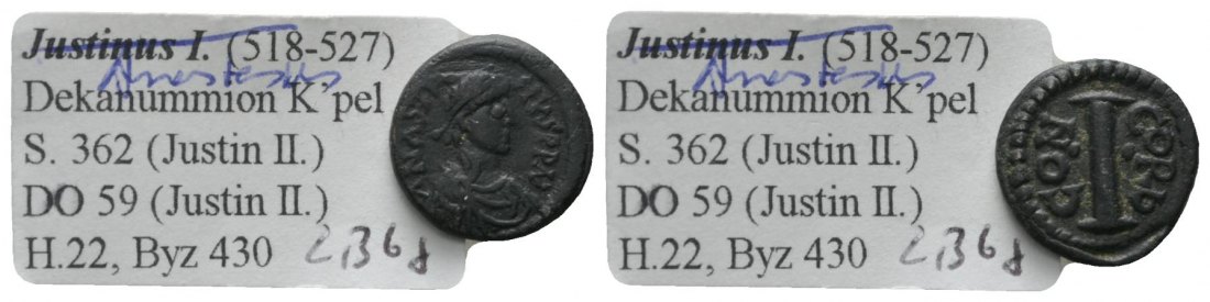  Antike, Byzanz, Kleinbronze; 2,36 g   