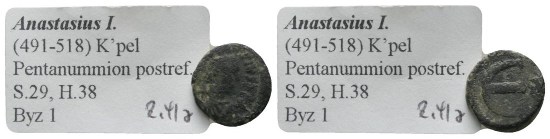 Antike, Byzanz, Kleinbronze; 2,41 g   