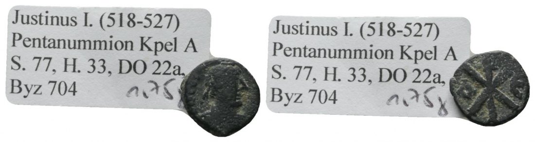  Antike, Byzanz, Kleinbronze; 1,75 g   