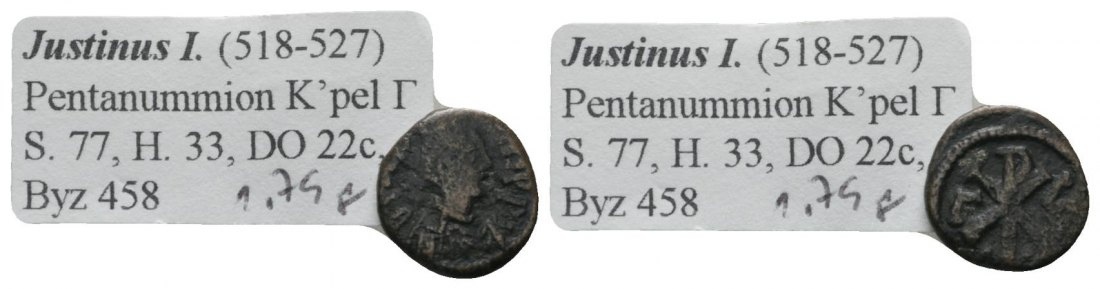  Antike, Byzanz, Kleinbronze; 1,79 g   