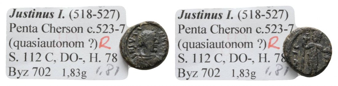  Antike, Byzanz, Kleinbronze; 1,83 g   