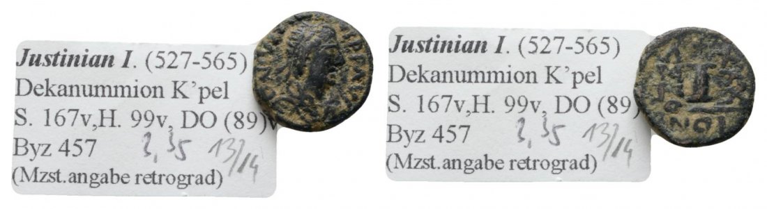  Antike, Byzanz, Kleinbronze; 3,35 g   