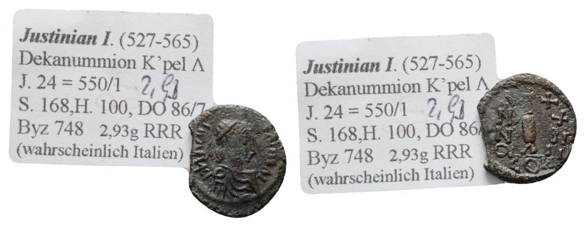  Antike, Byzanz, Kleinbronze; 2,92g   