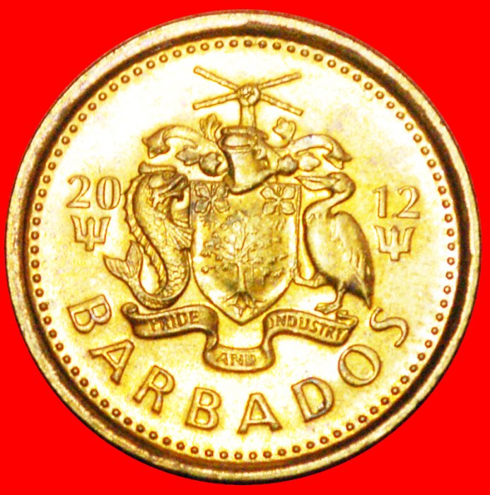  + GREAT BRITAIN (2007-2018): BARBADOS ★ 5 CENTS 2012 MINT LUSTER! LOW START ★ NO RESERVE!   