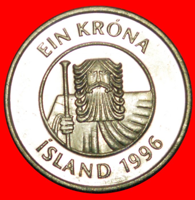  + GROSSBRITANNIEN FISCH (1989-2011): ISLAND ★ 1 KRONA 1996 VZGL STEMPELGLANZ! OHNE VORBEHALT!   