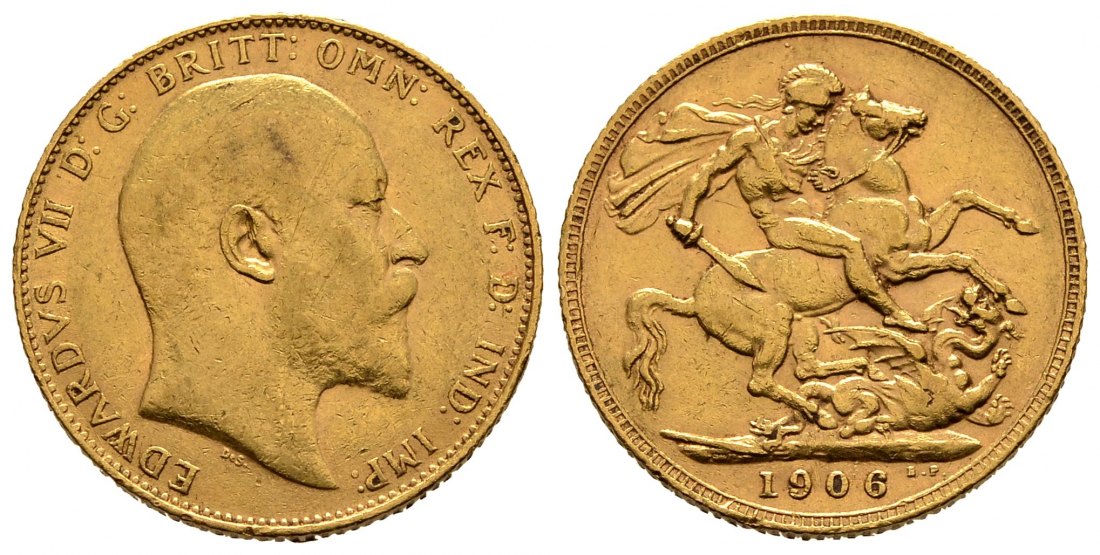 PEUS 2393 Grossbritannien 7,32 g Feingold. Eduard VII. (1901 - 1910) Sovereign GOLD 1906 Sehr schön