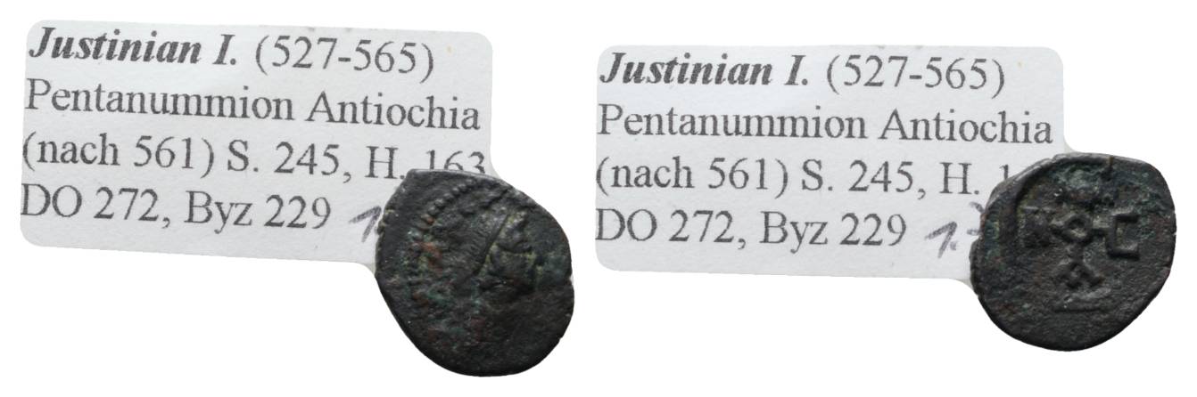  Antike, Byzanz, Kleinbronze; 1,71 g   