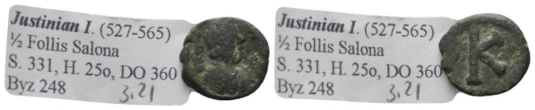  Antike, Byzanz, Kleinbronze; 2,09 g   