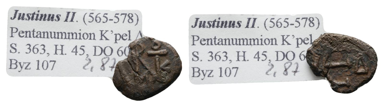  Antike, Byzanz, Kleinbronze; 1,86 g   