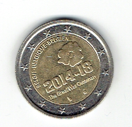  2 Euro Belgien 2014(Beginn 1.Weltkrieg)(g1166)   