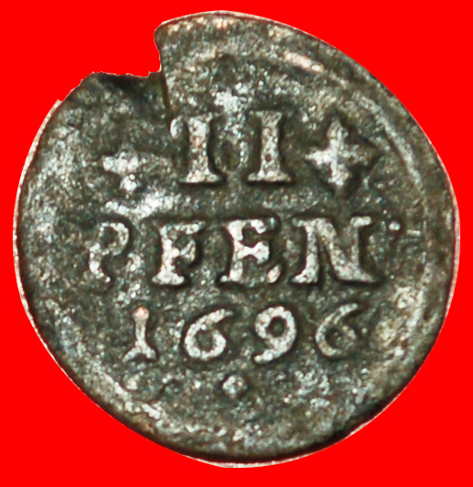+ BISHOPRIC OF HILDESHEIM: GERMANY ★2 PFENNIG 1696! JOBST EDMUND (1688-1702)★LOW START ★ NO RESERVE!