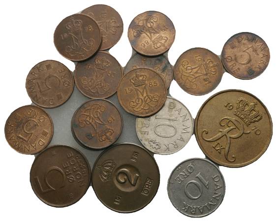  Dänemark, Norwegen; diverse Kleinmünzen   