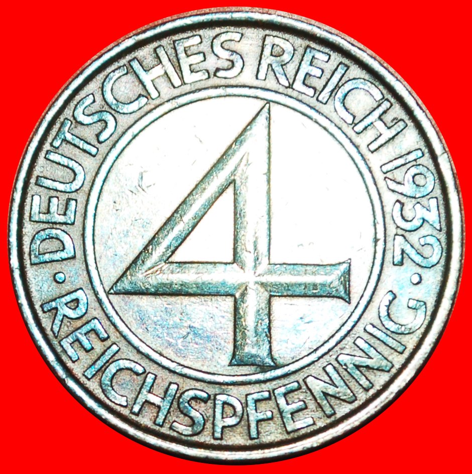  + RARE: GERMANY ★ 4 PFENNIG 1932D! LOW START ★ NO RESERVE!   