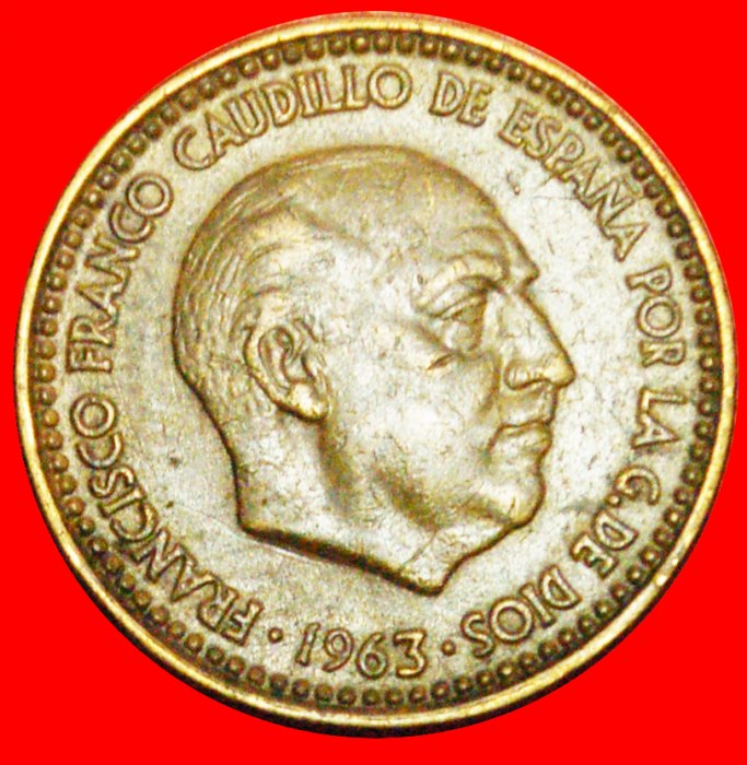 + FRANCO (1936-1975): SPAIN ★ 1 PESETA 1963 (1965)! LOW START ★ NO RESERVE!