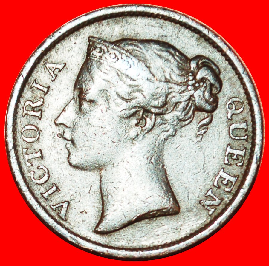  √ KÖNIGIN VICTORIA: STRAITS SETTLEMENTS ★ 1/2 CENT 1845 UNGEWÖHNLICH! OHNE VORBEHALT!   