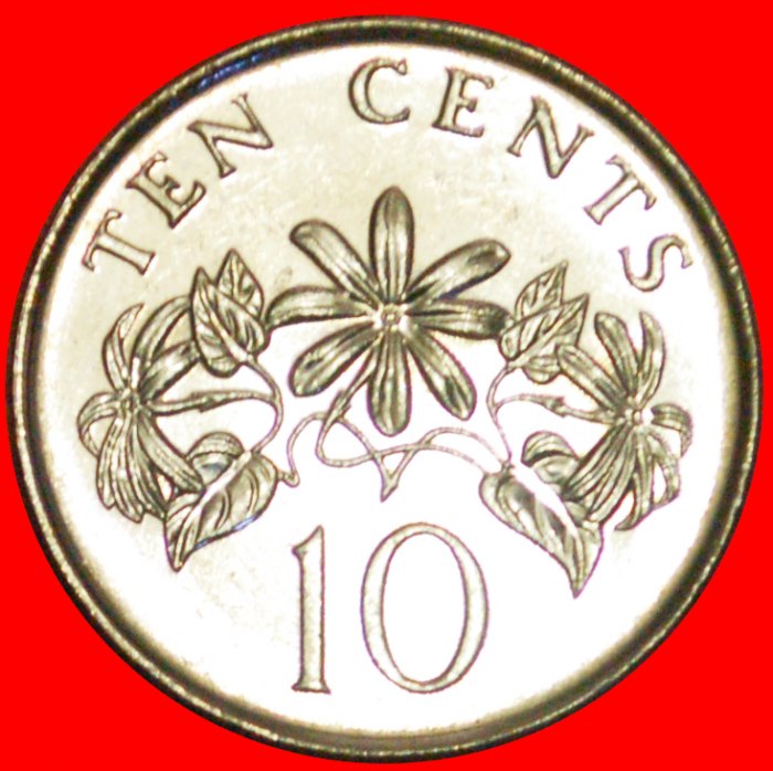  + JASMINE: SINGAPORE ★ 10 CENTS 2011 MINT LUSTER! LOW START ★ NO RESERVE!   