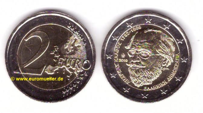 Griechenland 2 Euro Gedenkmünze 2019...A. Kalvos   