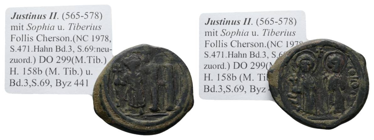  Antike, Byzanz, Chercon, Bronze; 13,12 g   