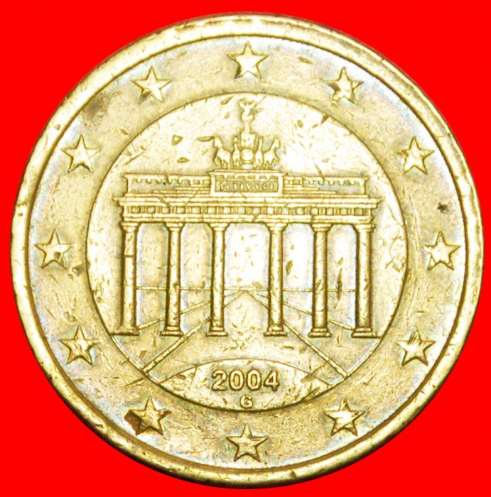 + BRANDENBURGER TOR (2002-2006): DEUTSCHLAND ★ 50 EURO CENTS 2004G NORDISCHES GOLD! OHNE VORBEHALT!