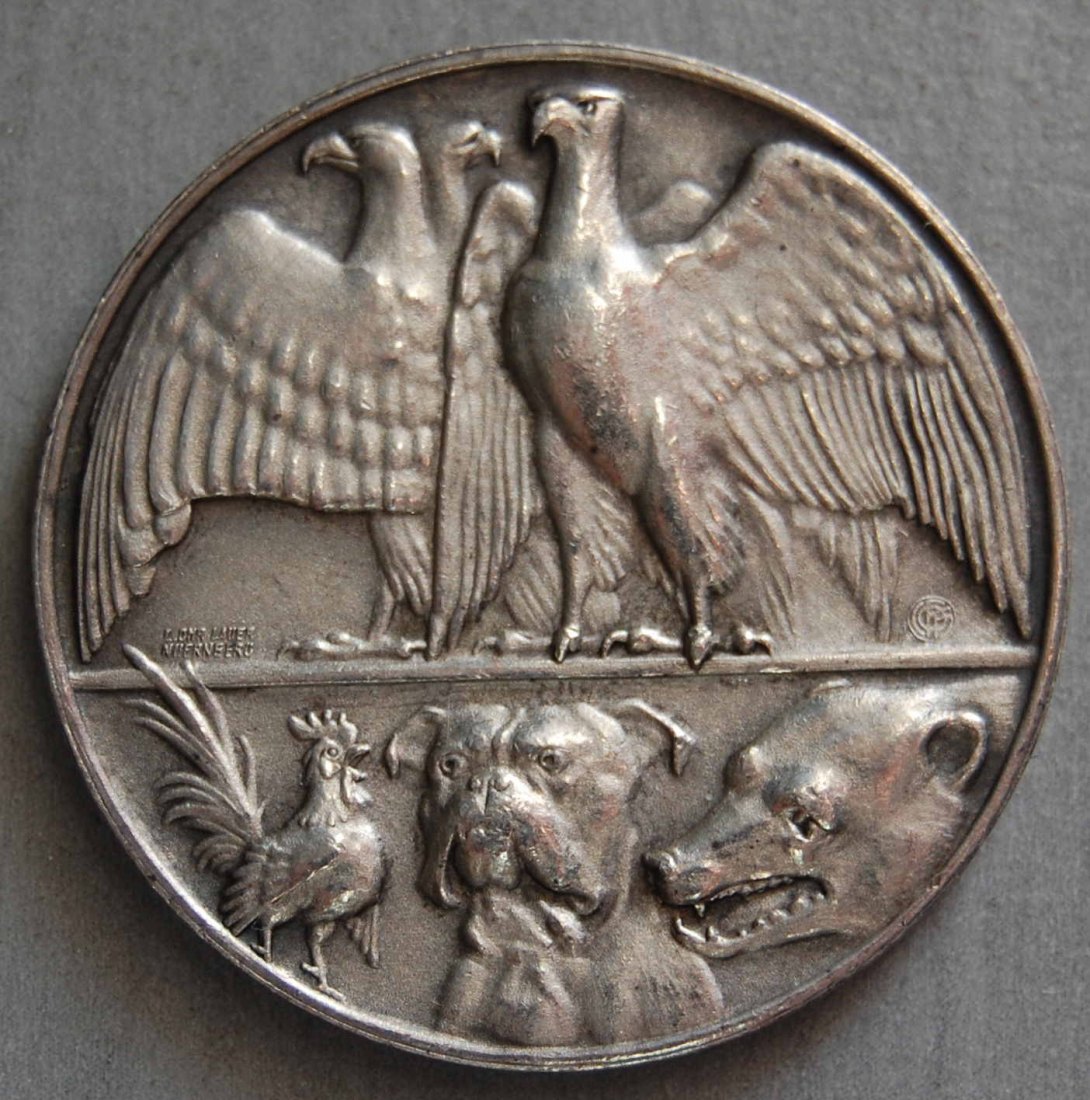  Medaille 1914 Berlin Silber auf die Kriegssitzung des Reichstages am 4.Aug.1914 zwei Adler   