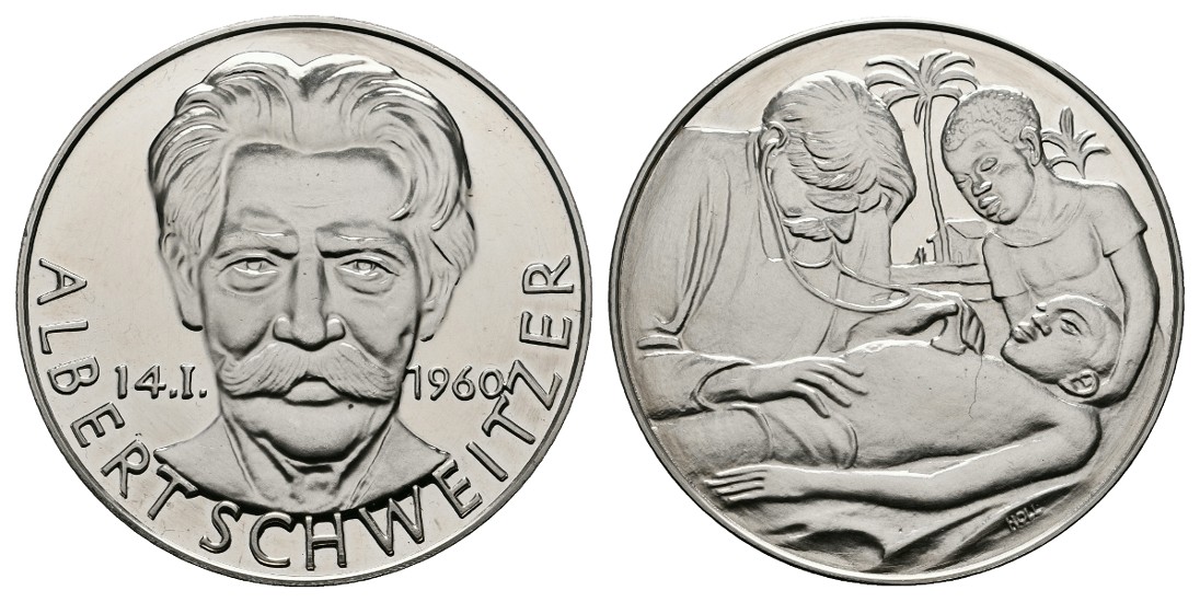  Linnartz Albert Schweitzer Silbermedaille 1960 (Holl) stgl Gewicht: 25,8g/1.000er   