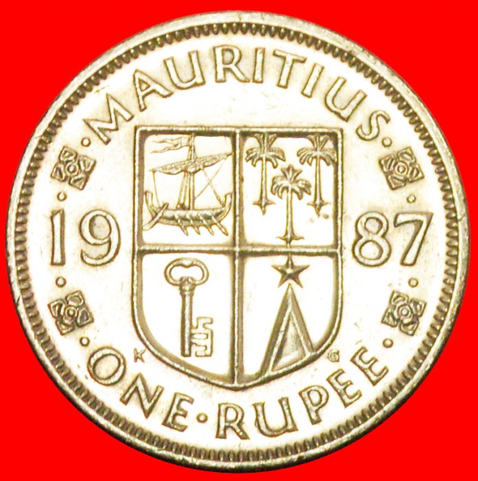  + SCHIFF (1987-2016): MAURITIUS ★ 1 RUPEE 1987! OHNE VORBEHALT!   