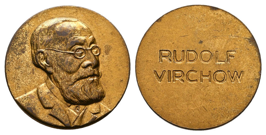  Linnartz Medicina in nummis Bronzemedaille o.J. Rudolf Virchow vz Gewicht: 13,4g   