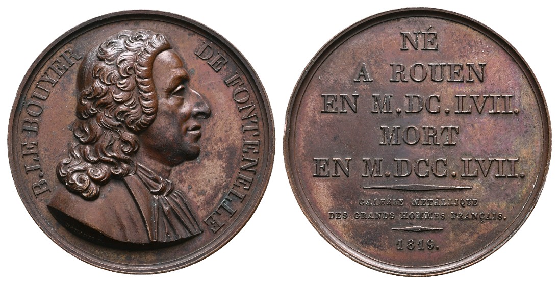  Linnartz Frankreich Fontenelle Bronzemedaille 1819(Donadio) ss-vz Gewicht: 41,7g   