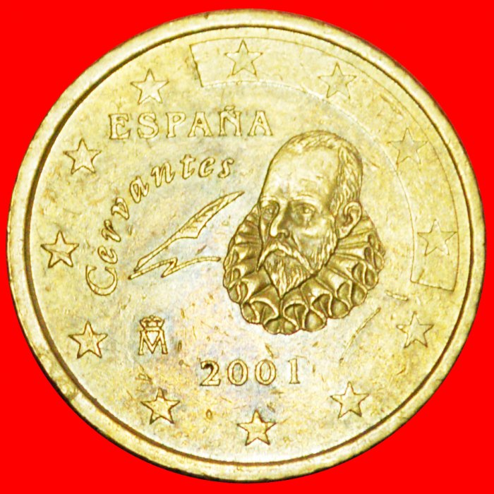 + GOOSE QUILL (1999-2006): SPAIN ★50 EURO CENT 2001 NORDIC GOLD! LOW START ★ NO RESERVE!