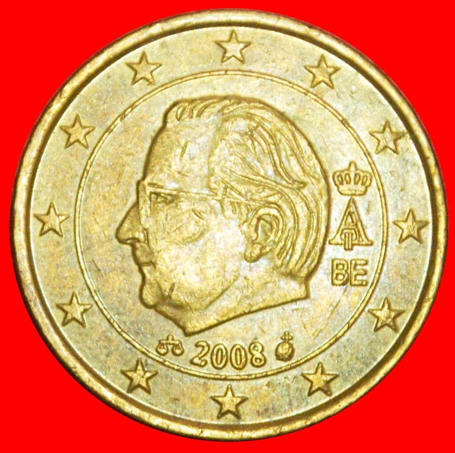  + ALBERT II. (1993-2013): BELGIEN ★ 50 EURO CENTS 2008 NORDISCHES GOLD! OHNE VORBEHALT!   