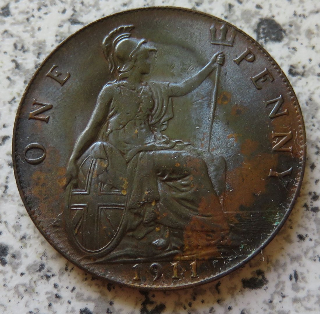  Großbritannien One Penny 1911, Erhaltung   