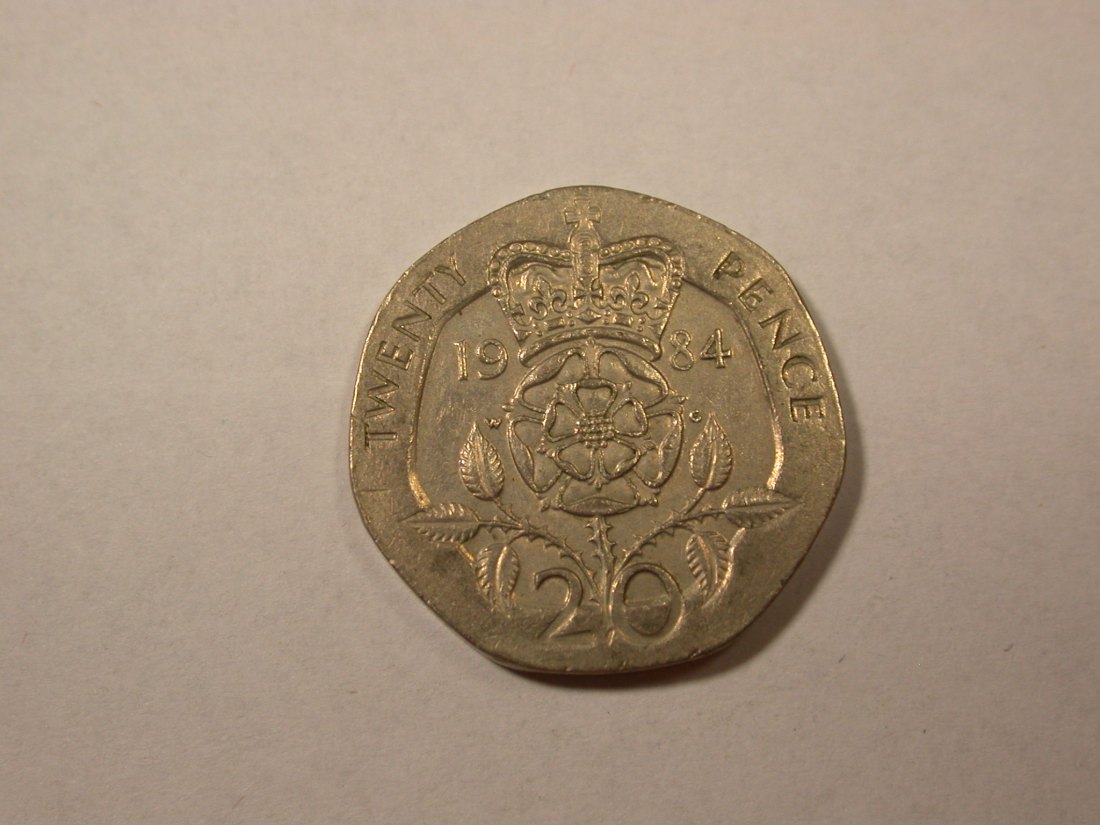  D01 Großbritannien 20 Pence 1984 in ss+ Orginalbilder   