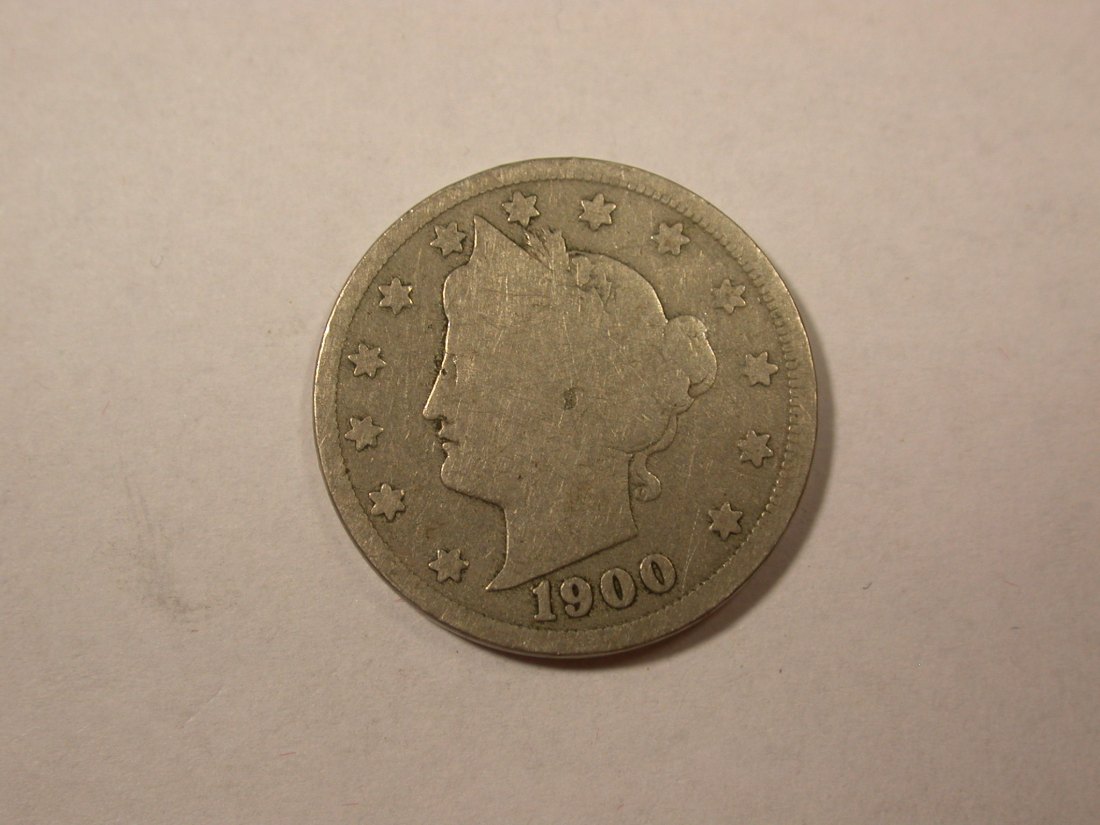 D01 USA 5 Cent 1900 in gering Orginalbilder