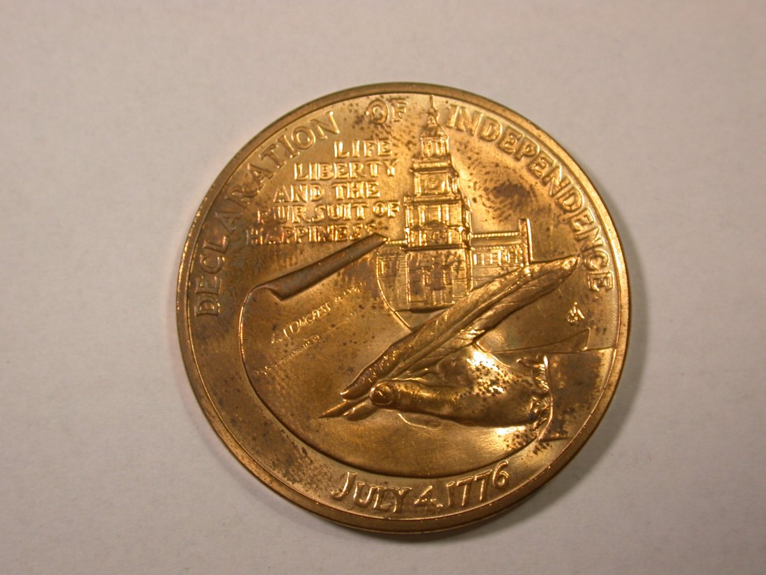  D02  USA Jefferson 1776-1976 Medaille 38mm/25,5 Gr.  Orginalbilder   