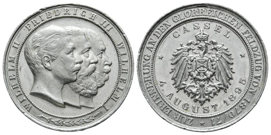  Deutschland - Medaille 1895; Dreikaiserjahr; Alu; 4,21 g; Ø 33 mm   