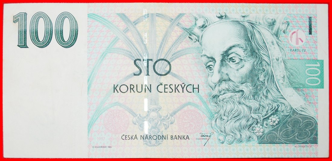 + CHARLES IV (1316-1378): CZECH REPUBLIC ★ 100 CROWNS 1997 CRISP! LOW START ★ NO RESERVE!