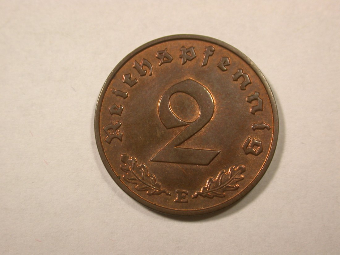 D03 3.Reich 2 Pfennig 1940 E in f.st !! Erhaltung !! Orginalbilder
