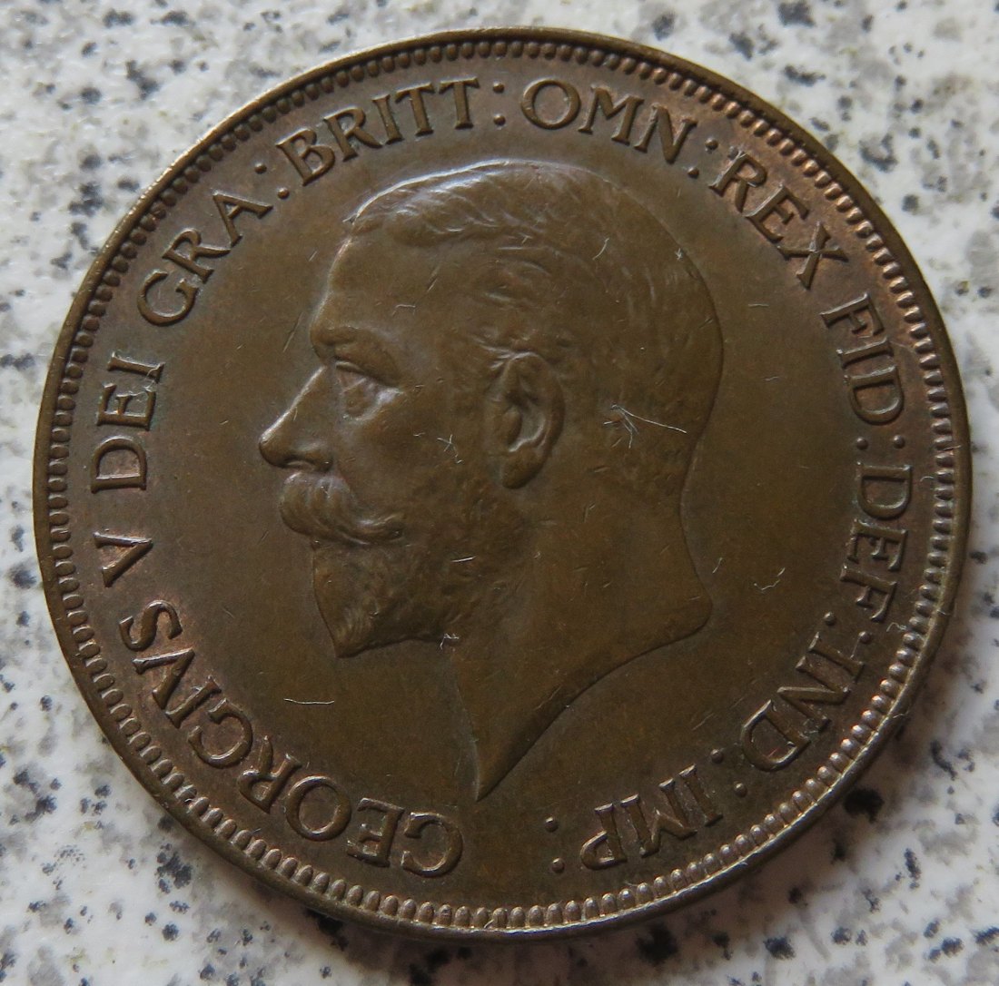  Großbritannien One Penny 1929, funz./unz.   