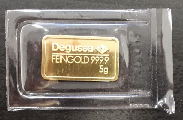 BRD  Goldbarren  5g MM-Frankfurt Feingold: 5g Degussa  