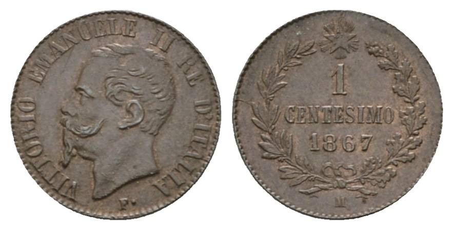  Italien; Königreich, 1 Centesimo 1867   
